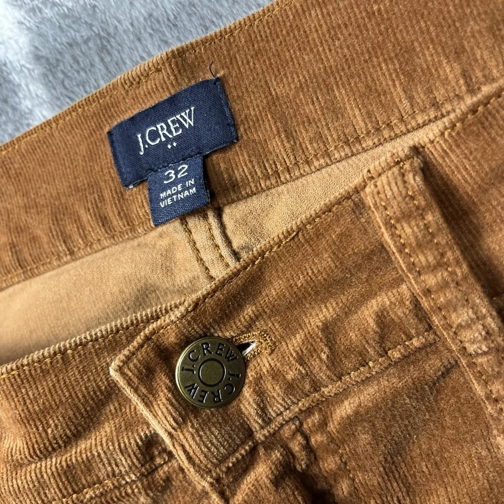 J. Crew Corduroy Straight Leg Pants Womens Size 32 5 Pocket Brown Gold BT006